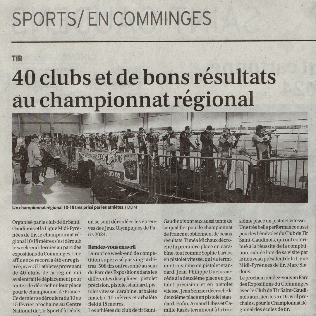 ArticleLaDepecheduMidiChampionnatRegional10-18mStGaudens11et12janvier2025p.jpg